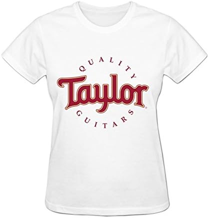 Allthelynic Women's Taylor Quality Guitars T-Shirts Short Sleeve Cotton XL White