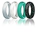 ROQ Silicone Wedding Ring For Women, Affordable Silicone Rubber Wedding Bands Bridal Sets - Glitters & Metallic - Rose Gold, Silver, Pink, Black, Blue, 7.5-8 (18.1mm), Silicone, No Gemstone