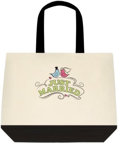 Just Married Love Birds Wedding Bride Tote Bag