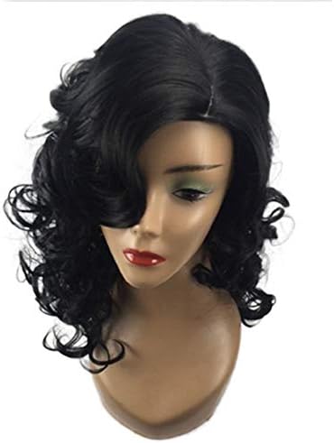 Oliviavan Short wavy wigs for black women Curly Parting High Temperature Fiber Wig Hair