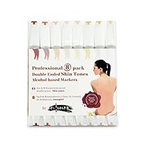 Colorona 8 Colors Skin Tone Markers Professional Art Set - Dual Tip Double Ended Bendable Alcohol Based Ink Colors with Fine and Chisel Tip. Perfect for Kids Adults Beginners and Artists for Portrait