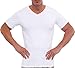 Men's Slimming Light Compression V-Neck Shirt - Short Sleeve Body Shaper T-Shirt Gynecomastia, Weight Loss