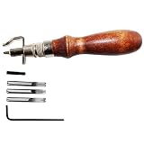 Leather Groover Tool,Knoweasy 7 in 1 Pro Stitching Groover and Creasing Edge Beveler,Leather Edge Stitching Tool