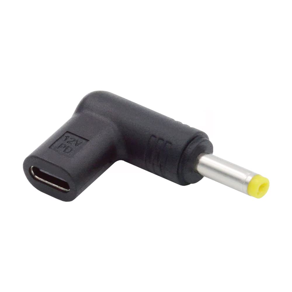NFHK USB 3.1 Type C USB-C Female to DC 12V 4.0x1.7mm Plug Adapter PD Emulator Trigger 90 Degree Angled