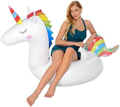 Bonabon Giant Inflatable Unicorn Pool Float for Adults & Kids - Swimming Pool Ride-On Toy for Parties Summer Holiday