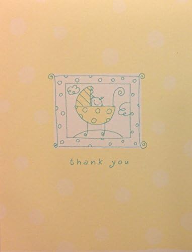 Whimsical Baby in Carriage Baby Shower Thank You Note Cards- 10 Blank Thank You Notes &amp; White Envelopes- 3 7/8 x 5 inches