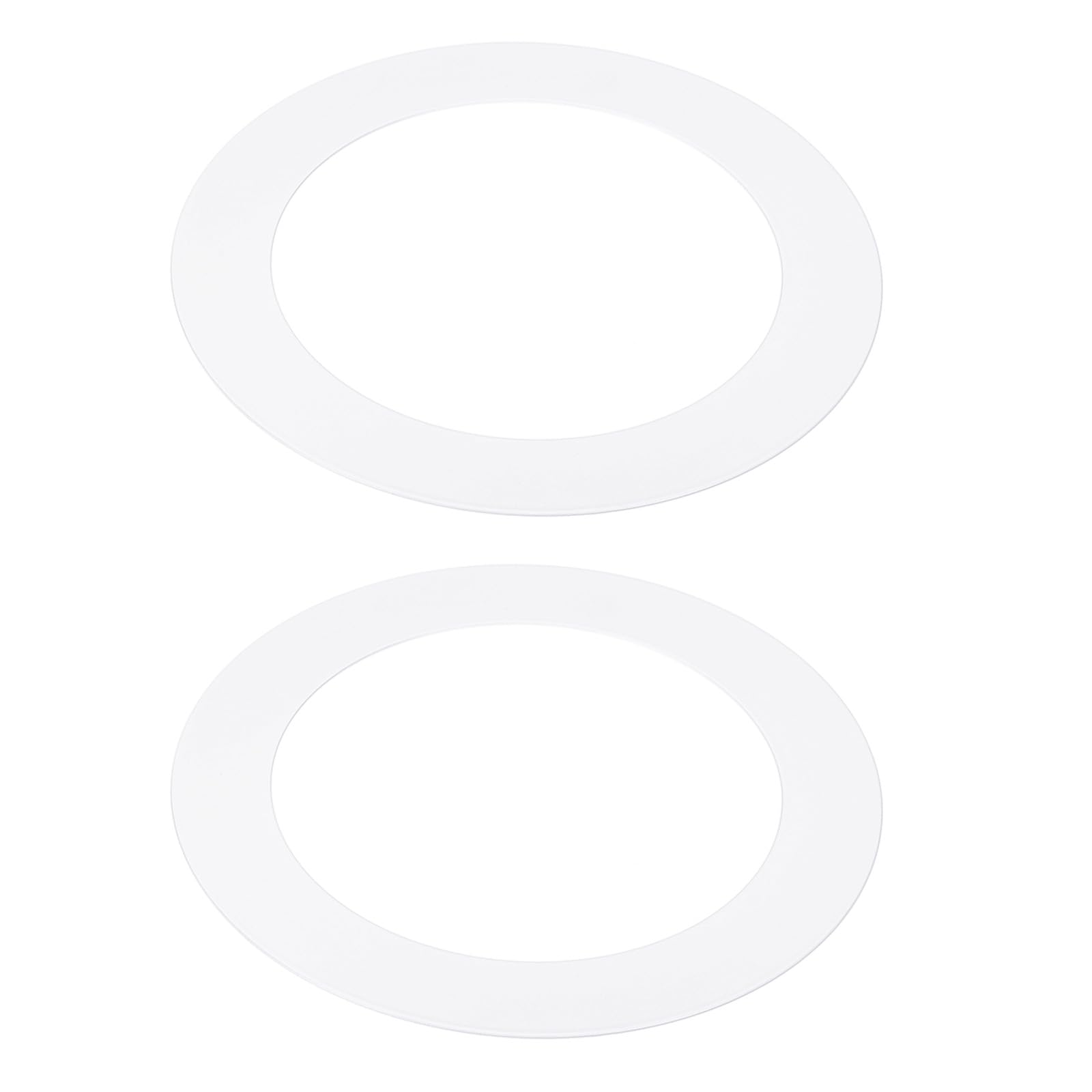 PATIKIL 4.53" ID 6.3" OD Goof Rings for Recessed Light, 2 Pack Matte White Goof Metal Trim Ring Lighting Fixture for Ceiling Wall Recessed Can Downlights — image 1