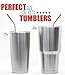 Chefast Stainless Steel straw - 3x2 Combo Kit - Reusable Drinking Straws for Everything From 30 oz Yeti Tumbler to Thick Smoothies - Cleaning Brushes, Long Case, and Silicone Rings Included