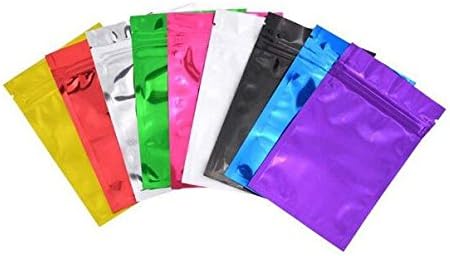 100 Pcs Reclosable 10.2x12.7cm/4x5inch Clear Colorful Mylar Foil Flat Ziplock Bag Sample Pouch Heat Sealable Aluminum Foil Bags Food Storage Coffee Candy Foil Grip Seal Wrap (Gold) - Image 5
