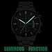 KASHIDUN Men's Watches Sports Military Luxury Fashion Casual Quartz Wristwatches Waterproof Chronograph Stainless Steel Band Black Color