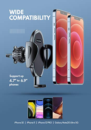Phone Car Holder, DracoLight Car Phone Holder Mount, Universal Cell phone Holder Clip Mount Cradle for Car Air Vent Compatible iPhone 12/11 pro/XS/XR/X/8/7, samsung Galaxy, Pickup Truck vehicle
