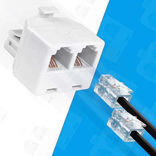 Phone Jack Splitter, RJ11 6P4C Duplex Wall Jack Phone Line Splitter