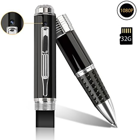 Spy Pen with Hidden Camera - Full HD 1080P Large Battery Hidden Pen Recorder for Surveillance With Motion Detection/Loop Recording/Plug and Play to PC &amp; Mac/32GB Memory Card