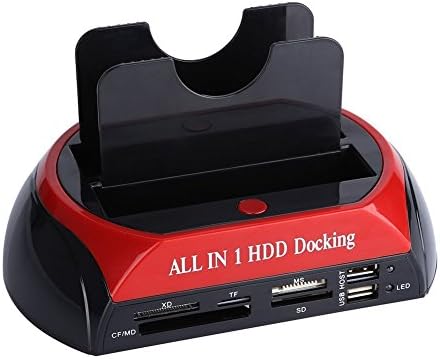External Hard Drive Lay-Flat Docking Station 2.5"/3.5" Hard Disc Base Dual SATA IDE HDD Docking Station USB 2.0 Hub