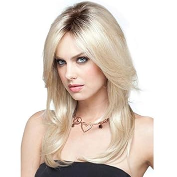 Amazon Com Zgfjf European And American Ladies Gold Wig Long