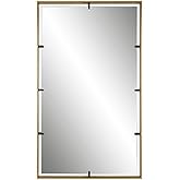 Uttermost Egon Contemporary Iron Metal Wall Mirror in Warm Gold