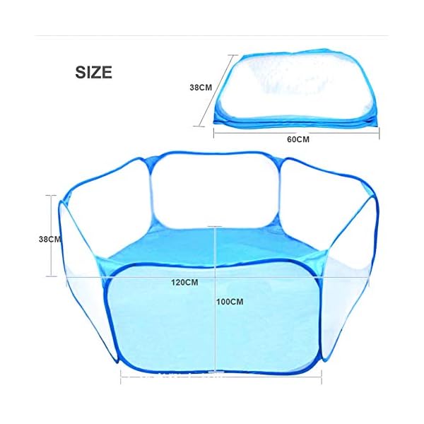 Small Animal Playpen Portable Pet Cage Tent Outdoor Exercise Fence Pop-Up Yard Fences Play Pen for Guinea Pig, Rabbits…