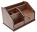 Cherry Brown Office Wooden Desk Organizer with 1 Drawer and Multiple Shelves/Racks for Office Supplies and Desk Accessories - Can be Used on Desktop|Table|Counter in Kitchen or Work Space