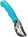 Vremi Small Ice Cream Scoop - Scoops Round Ice Cream, Cookie Dough and Frozen Yogurt - Mini Metal Scooper - Ergonomic Plastic Handle With Non-Slip Rubber Coating for Easy Grip - Dishwasher Safe - Blue