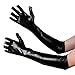 MSemis Adult Sexy Wetlook Black Leather Fetish Long Gloves Club Party Costume Outfits Black Medium
