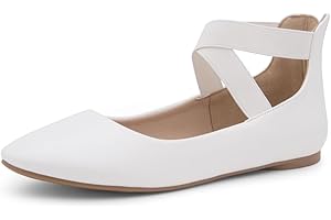 Shoe Land Womens SL-Malory Ballet Flats Round Toe Elastic Ankle Straps Flat Shoes Comfortable for Wedding Office