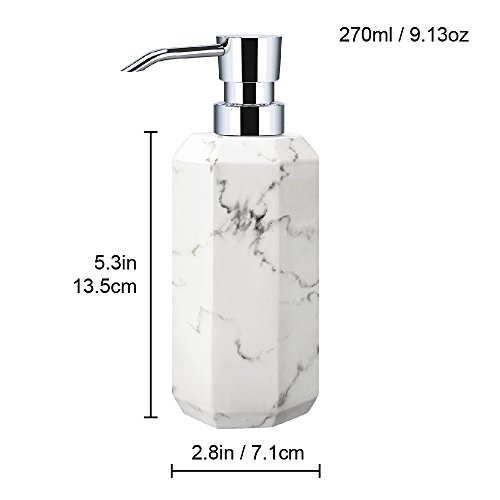 Allure Home Creations Marble Facet 4-Piece Bathroom Accessory Set - 1 Lotion Pump,1 Toothbrush Holder,1 Soap Dish and 1 Tumbler