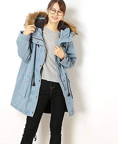 Amazon クリフメイヤー レディース Kriff Mayer モッズコート デニム L Blue M コート ジャケット 通販