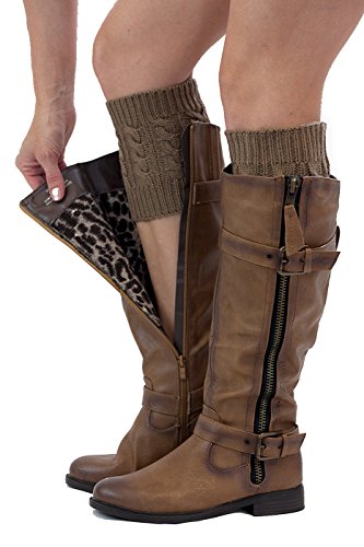 Knit Boot Cuffs Cable Knit Boot Toppers by Modern Boho (Brown)