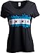 Ann Arbor T-shirt Co. Chicago City Flag Skyline | Vintage Retro Triblend V-Neck Shirt Top for Women-(Vneck,M)