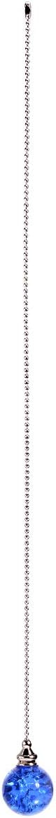 2PCS Blue Pull Chain Crystal Glass Ice Cracked Ball Pull Chain for Ceiling Fan Light Decoration 50cm Extension Chain - - 