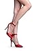 Breckelles Women Leatherette Open Toe Ankle Strap Single Band Stiletto Sandal