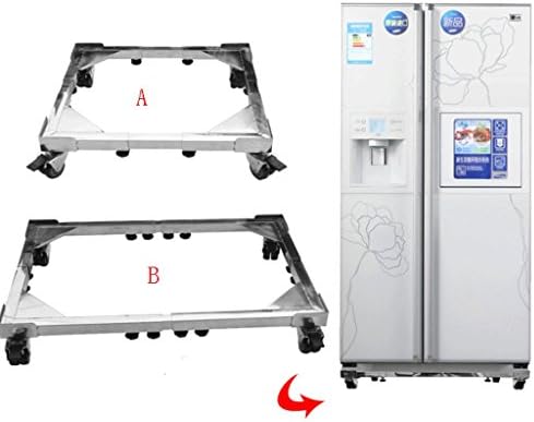 Chai jia Stainless Steel Removable Washing Machine Base Size Adjustable Refrigerator Bracket With Wheels Heightening Bracket (Size : B)