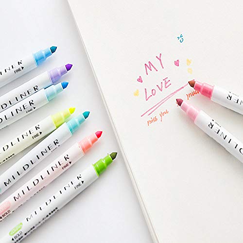 Boomnow 12 Pcs/Set Double Headed Fluorescent Pen Cute Art Highlighter Drawing Mark Pen - Thumbnail 4