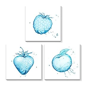 3 Piece Canvas Wall Art for Living Room Bedroom Home Artwork Foods Paintings Ready to Hang - 12"x12"x3 Panels