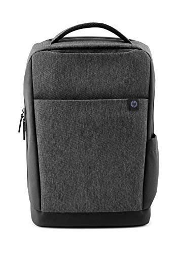 HP Renew Reiserucksack, 15,6 Zoll Laptop Rucksack, recyceltes Material, wasserabweisend, mit Trolley-Griffdurchführung, gepolsterten Riemen, vielen Fä