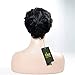 VRZ Slight Wavy Black Short Human Hair Wigs Color 1B(8815A) (short wavy)