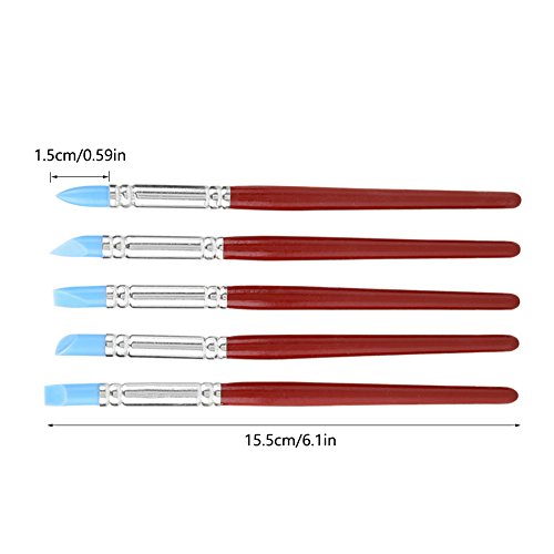 Rubber Tip Paint, 5Pcs Color Shapers Silicone Pen for Clay Sculpture Pottery DIY Shaping Carving Tool