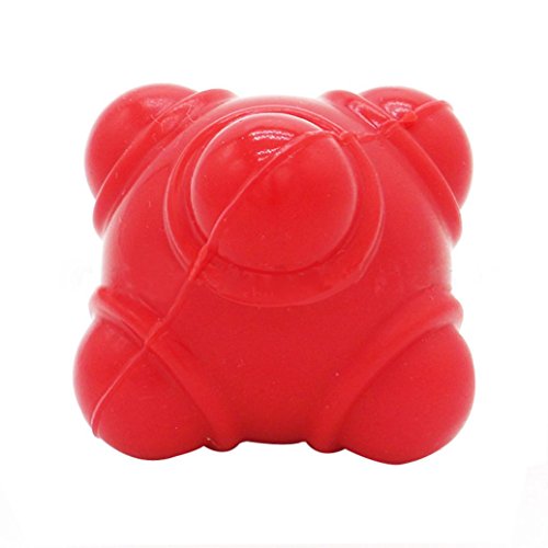 Leewa Sport Silicone Hexagonal Hex Ball Solid Fitness Training Exercise Reaction Balls (Red)