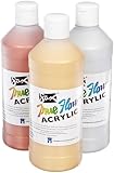 Sax True Flow Heavy Body Acrylic Paints, 1 Pint, Assorted Metallic Colors, Set of 3