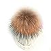 FURTALK Womens Girls Winter Fur Hat Real Large Raccoon Fur Pom Pom Beanie Winter Hats