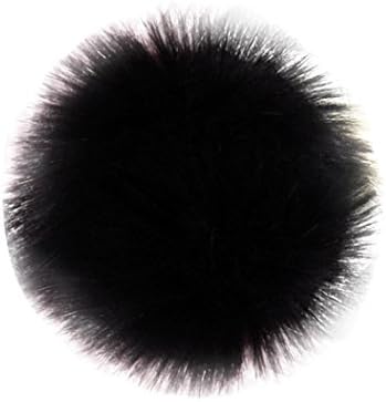 Faux Fox Fur Fluffy Pom Pom Balls for DIY Knitting Hat Hats with 12 Colors (Black)