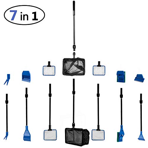 GIEMSON Aquarium Cleaning Tools, 7 Packs Aquarium Fish Tank Clean Tool Set for Fish Tank Cleaning
