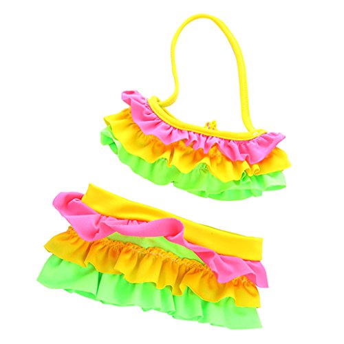 MonkeyJack Rainbow Swimsuit Swimwear Outfit Clothes for 18'' American Girl My Life Journey Dolls Accessories