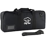 Chef Knife Case Bag | 3 Compartments & 20 Slots for Knives & Kitchen Tools | 10 Zip Pockets for Tablet, Notebooks & Utensils | Executive Chefs & Culinary Students Gift (Black)