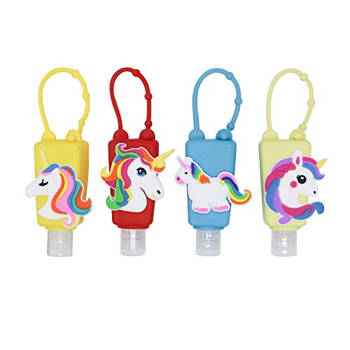 4Pcs Kids Empty Travel Bottle Hand Sanitizer Holder with Silicone Case