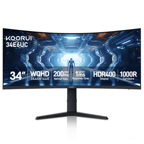 KOORUI 34 Inch 200Hz Ultrawide Gaming Monitor