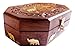 ITOS365 Handmade Wooden Jewellery Box for Women Jewel Organizer Elephant Décor, 7 x 5 Inches