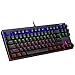 AUKEY Mechanical Keyboard with Blue Switches, Rainbow LED-Backlit 87-Key Gaming Keyboard with Preset Lighting Effects for PC and Laptop Gamers