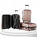TBWYF Luggage Sets Hard Suitcase Set Suitcases 3 Piece Set with TSA Lock Spinner Hard shell Lightweight (Rose gold)