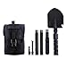 IUNIO Folding Shovel 31 inch Length Military Portable with Pickax Carrying Bag Multitool Spade for Camping Entrenching Car Emergency (Standard Black) primary